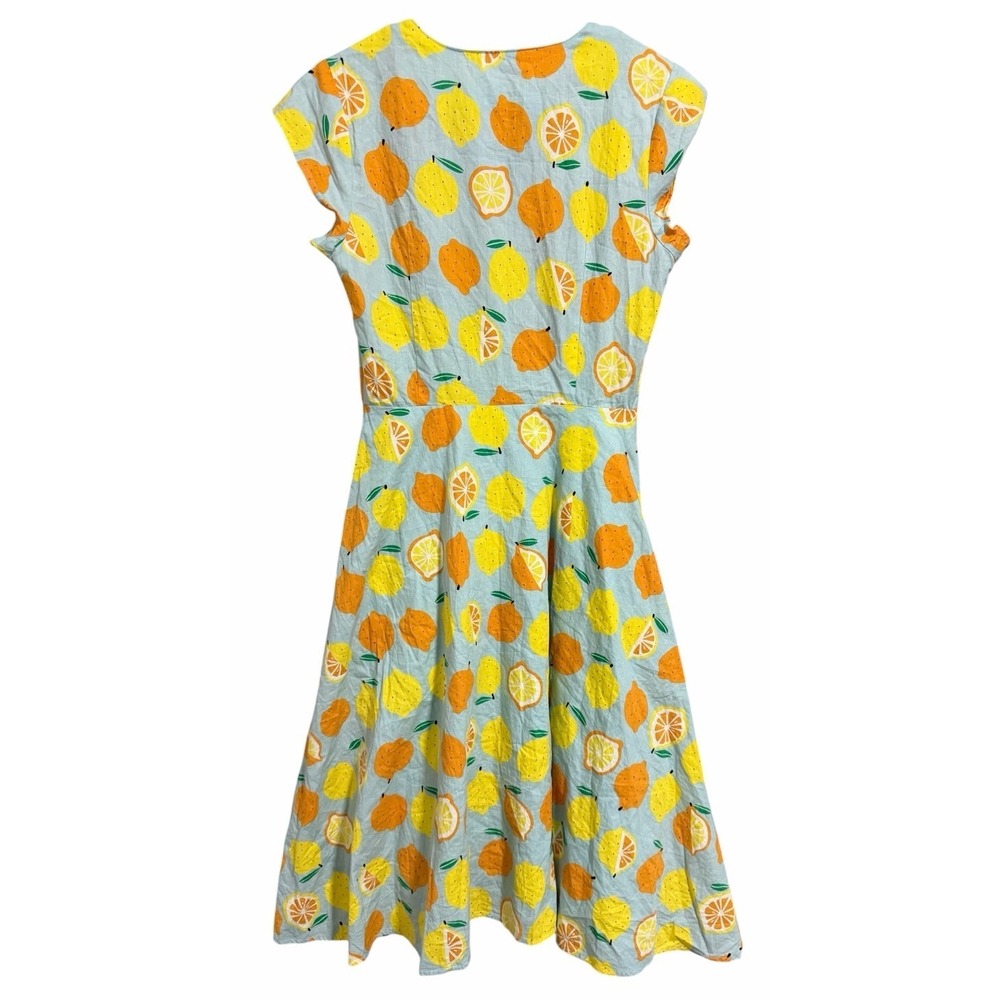 Teeberry & Weave Novelty Fruit Eclectic Art Flare Retro Dress Women's Size Small - Picture 2 of 13